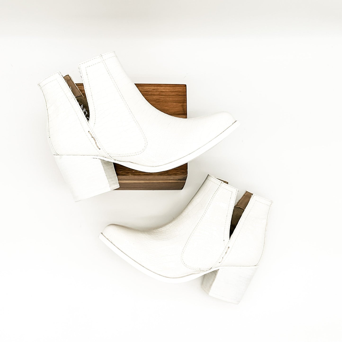 Not Rated Tarim Bootie in White Croc Shoes