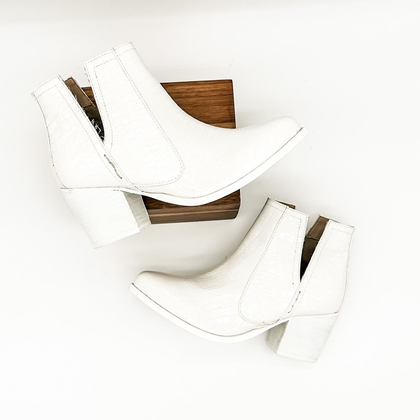 Not Rated Tarim Bootie in White Croc Shoes