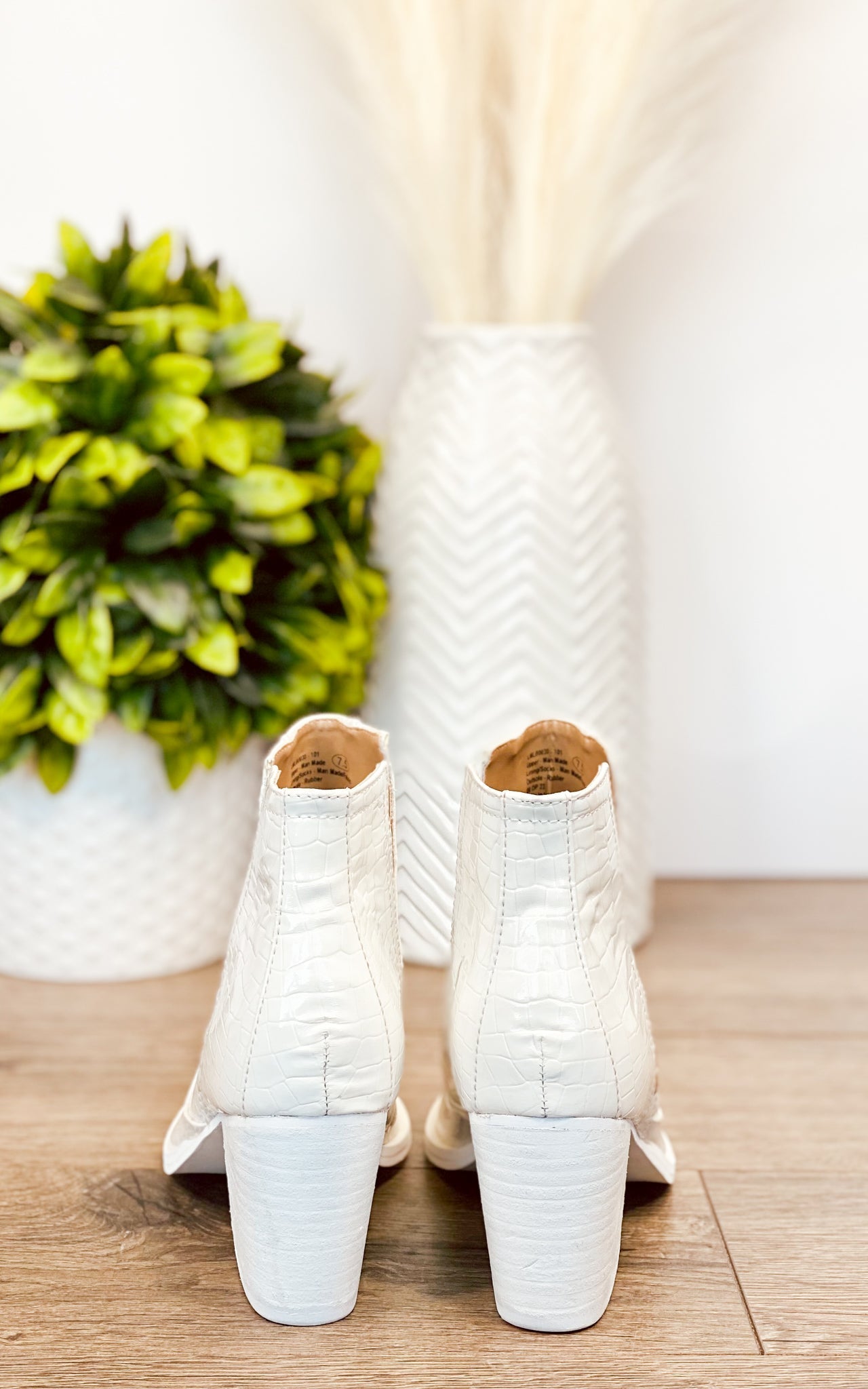 Not Rated Tarim Bootie in White Croc Shoes
