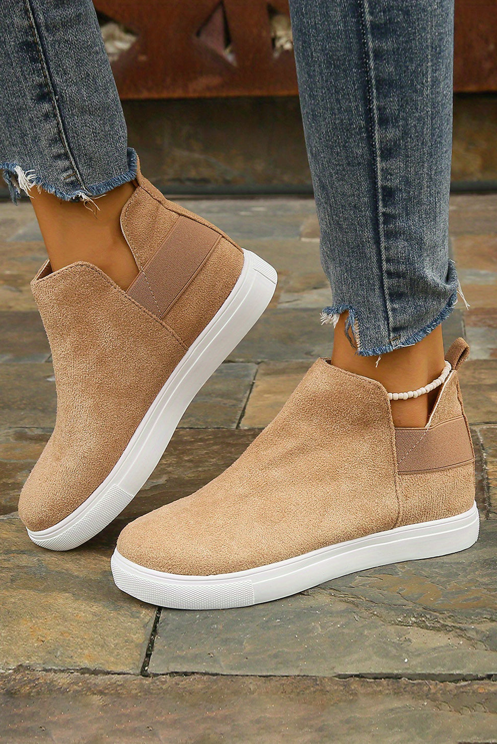 Camel Slip-on Casual Sneakers Shoes