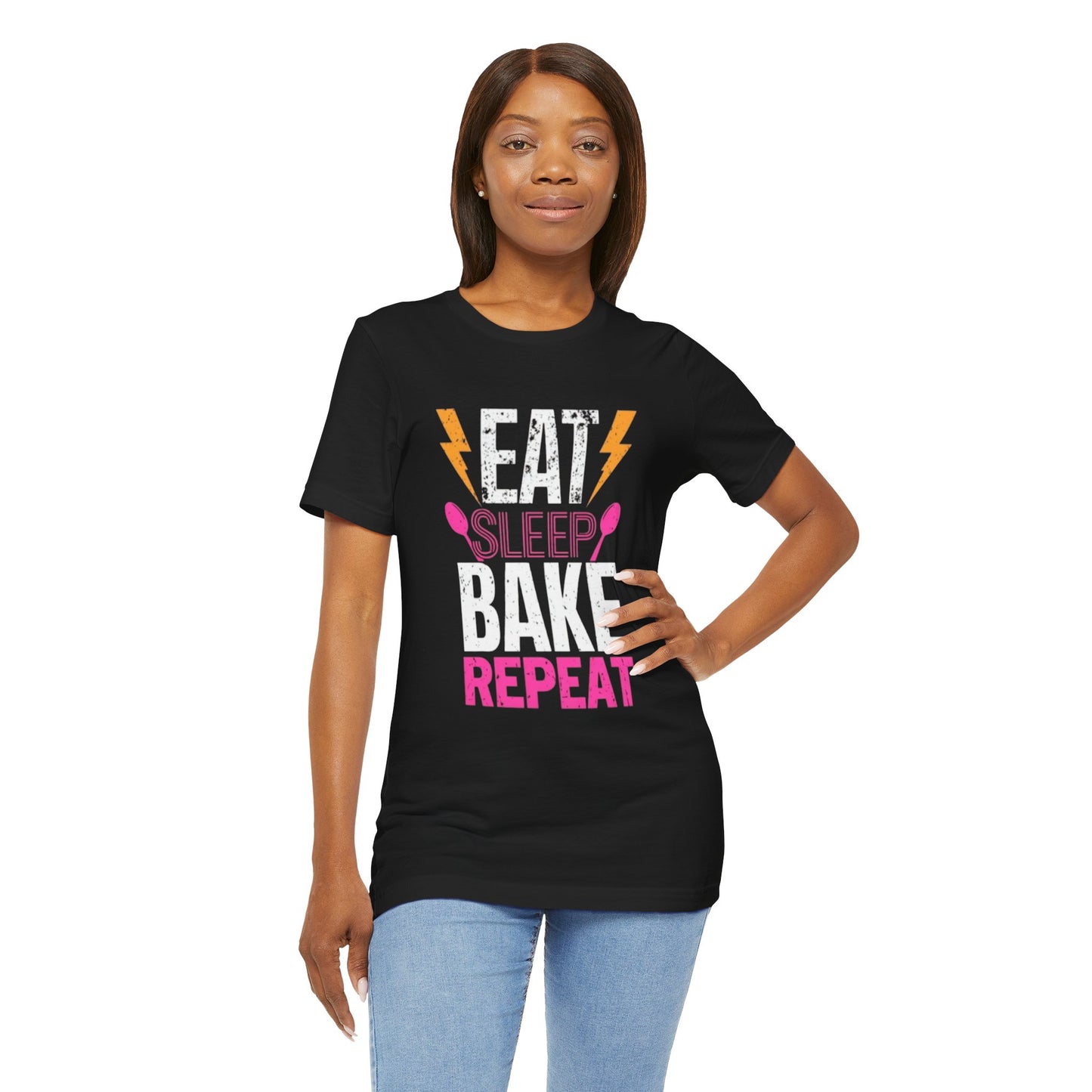 Eat, Sleep, Bake, Repeat Short Sleeve Novelty Tee T-shirt