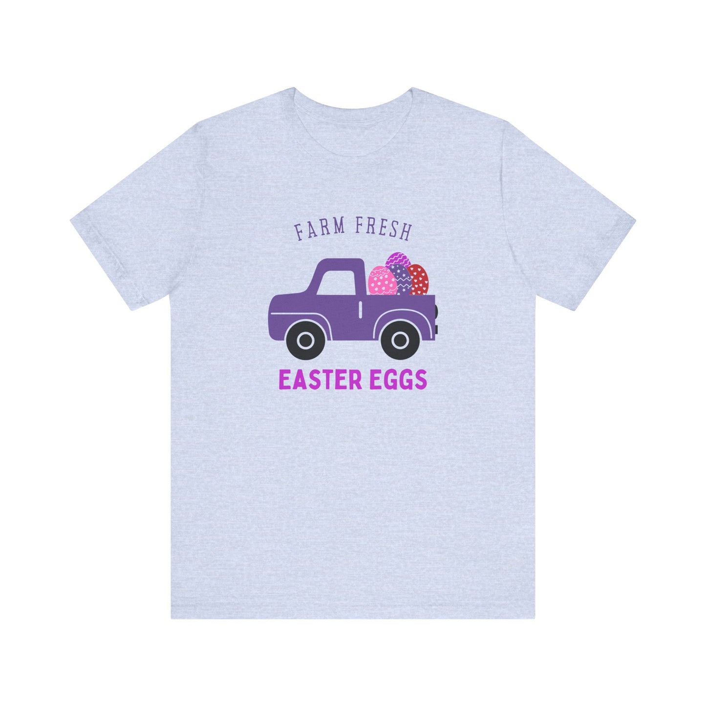 Easter Novelty Tee T- Shirt with Farm Fresh Eggs/Pickup Truck