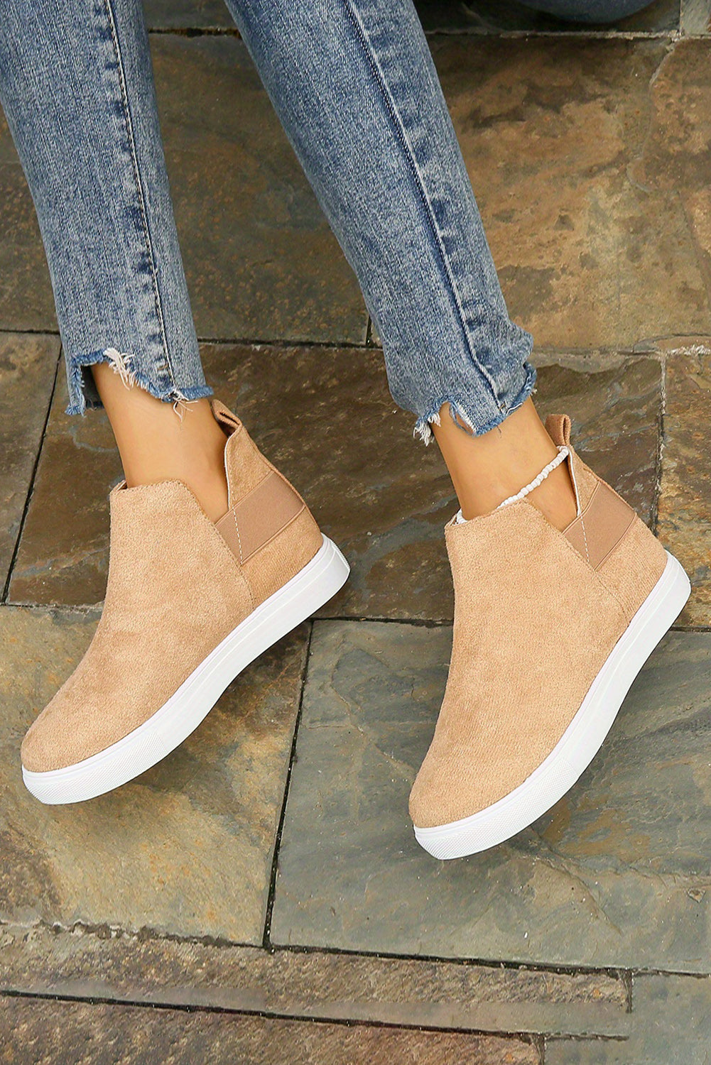 Camel Slip-on Casual Sneakers Shoes