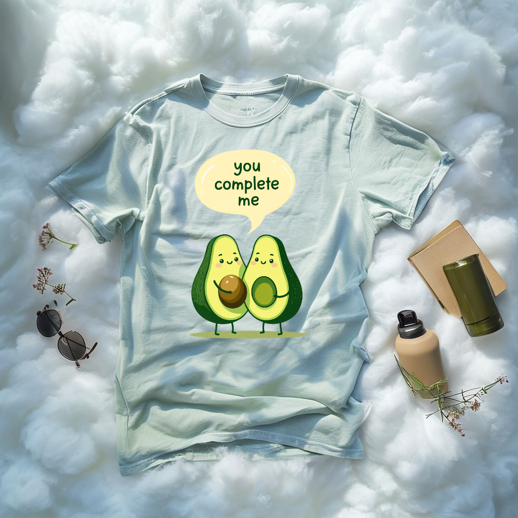 Avocado Couple 'You Complete Me' Unisex Jersey Novelty Tee T-Shirt