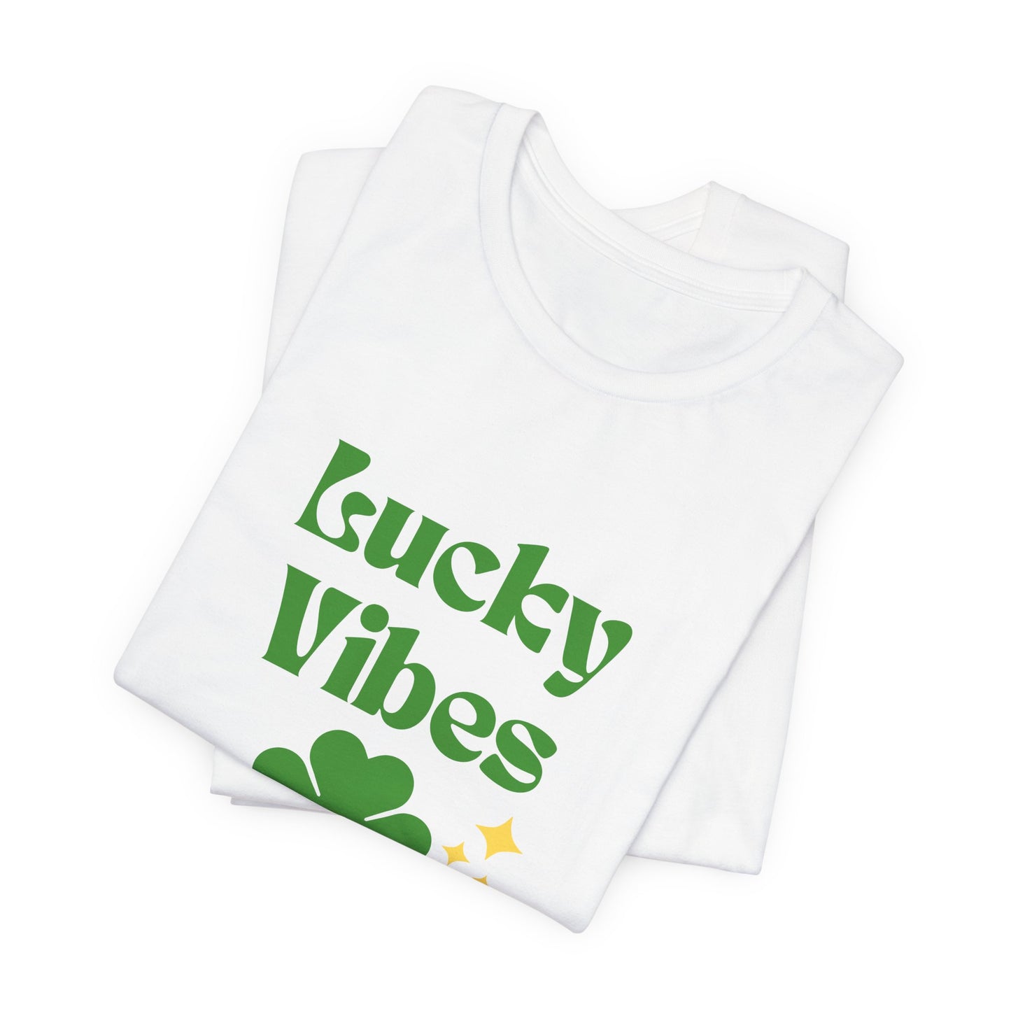 Lucky Vibes Short Sleeve Tee T-Shirt - White/Mint Green - St Patrick's Day