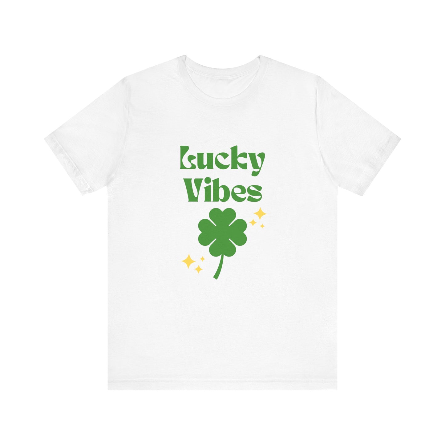 Lucky Vibes Short Sleeve Tee T-Shirt - White/Mint Green - St Patrick's Day