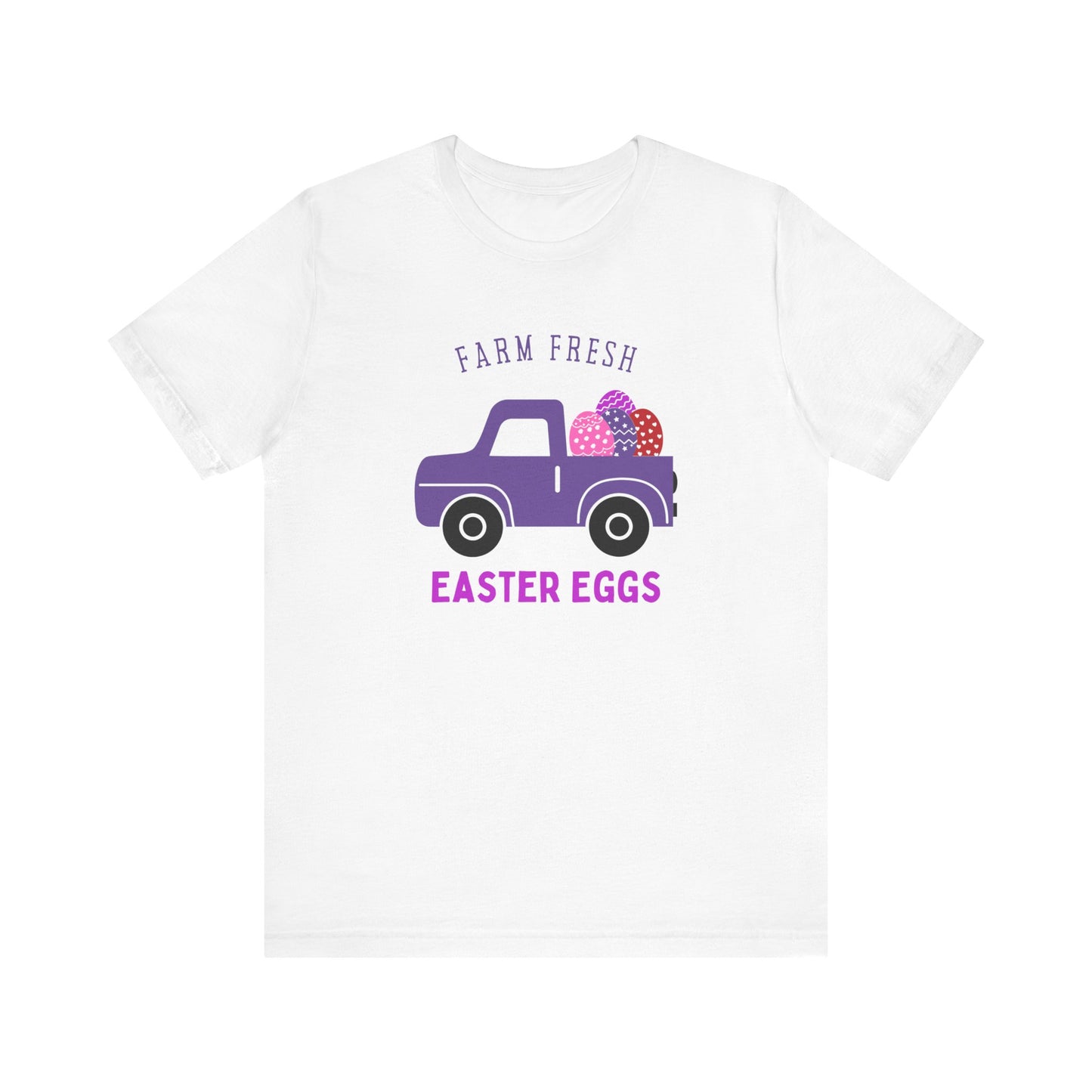 Easter Novelty Tee T- Shirt with Farm Fresh Eggs/Pickup Truck