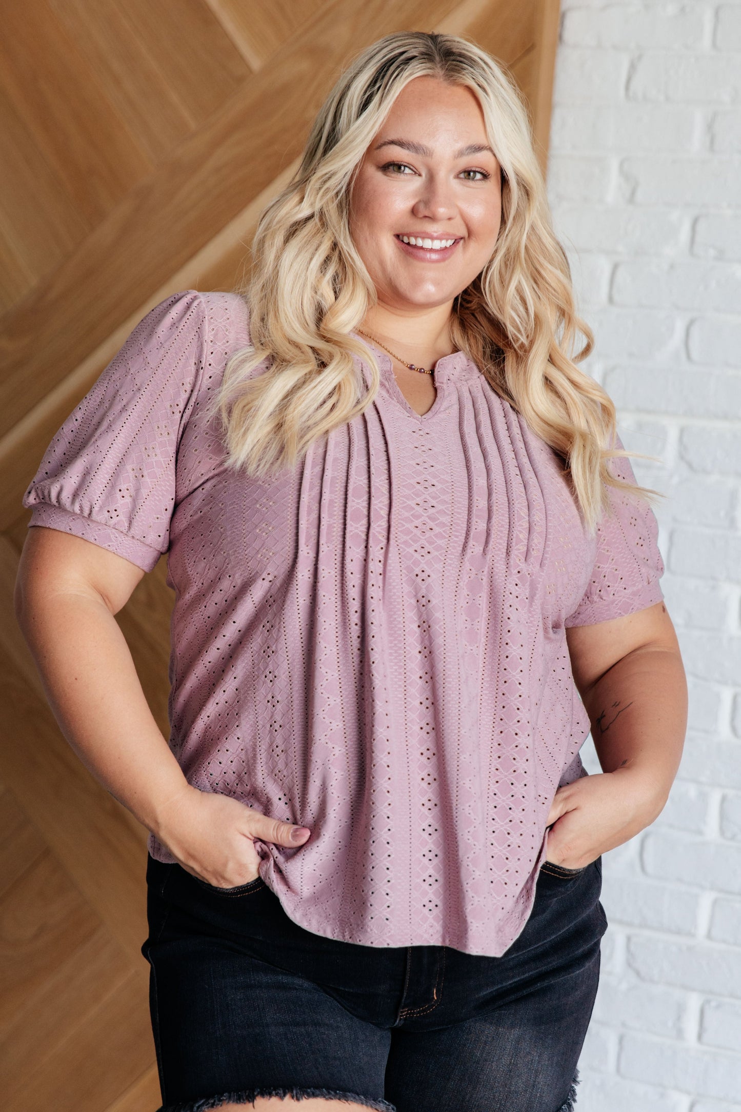 Best Chance Pleat Front Blouse Top