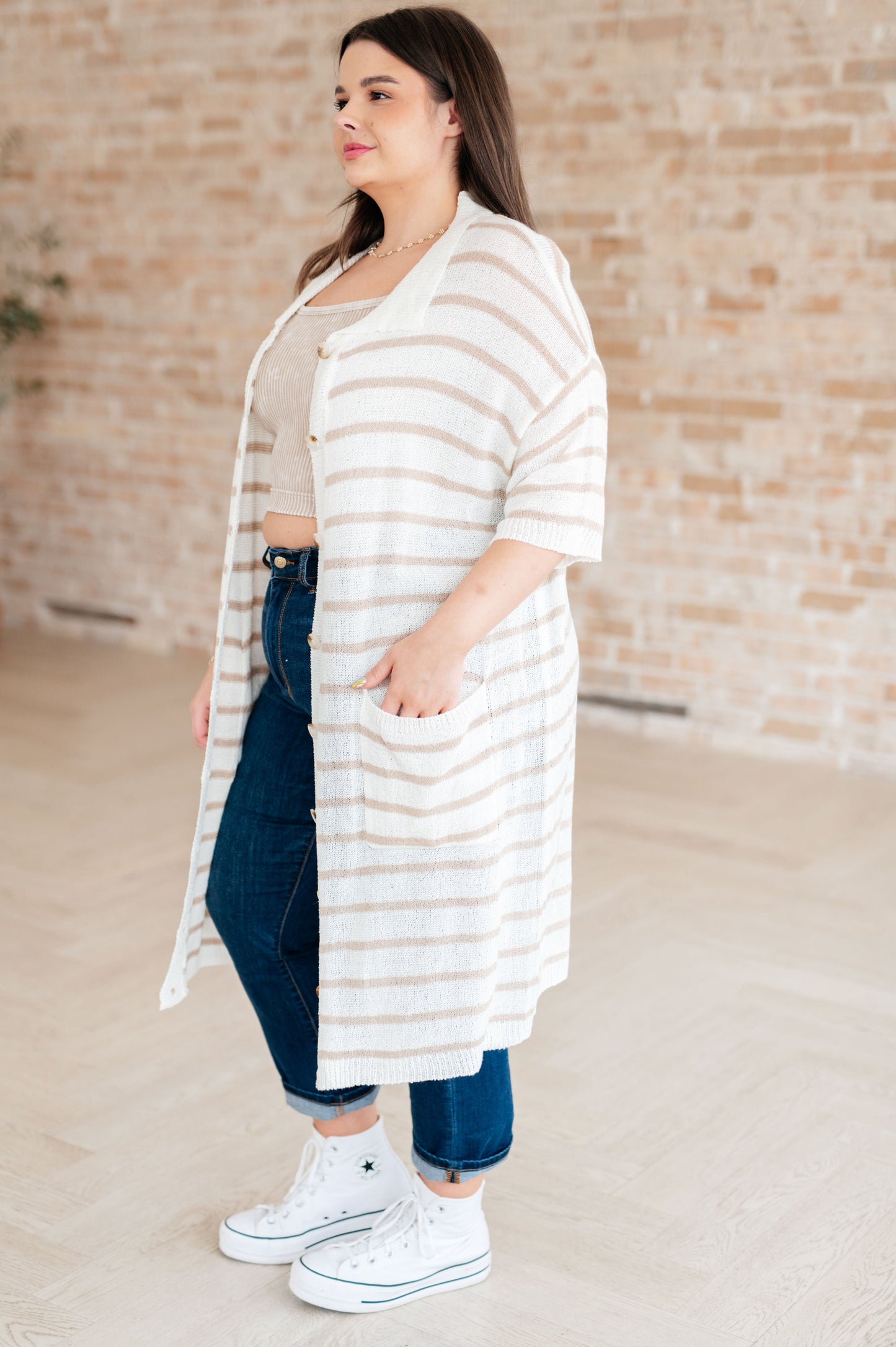 Easy Street Striped Dress Cardigan