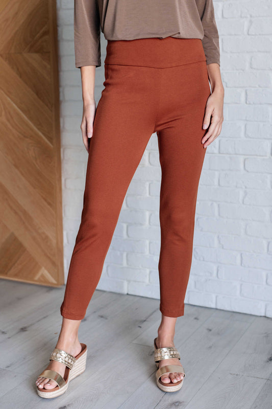 Dear Scarlett Magic Ankle Crop Skinny Pants in Rust