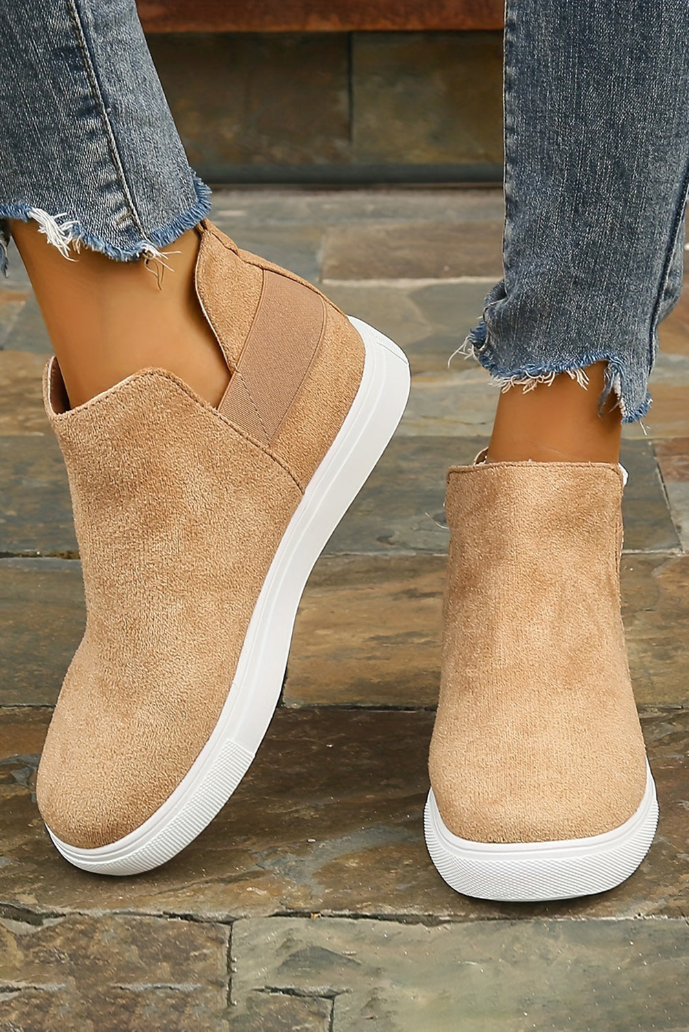 Camel Slip-on Casual Sneakers Shoes