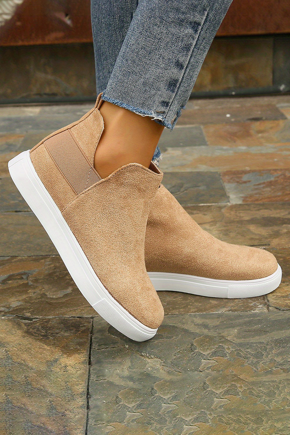 Camel Slip-on Casual Sneakers Shoes